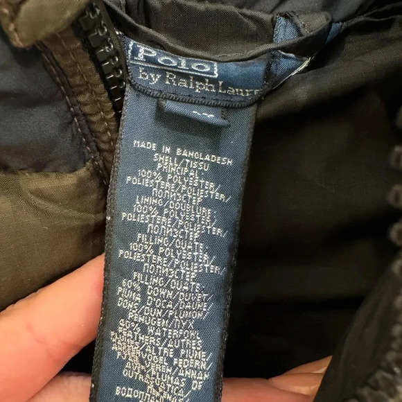 Polo Ralph Lauren Down Puffer Vest Children’s Olive Green and Black - Picture 3 of 6